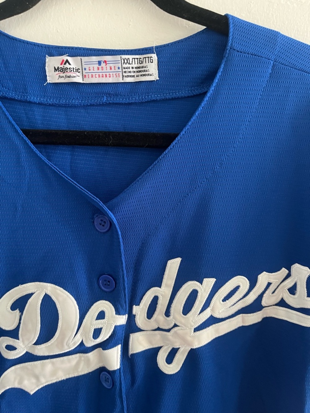 Los Angeles Dodgers Royal Blue Button-Up Jersey Tee - Picture 4 of 4